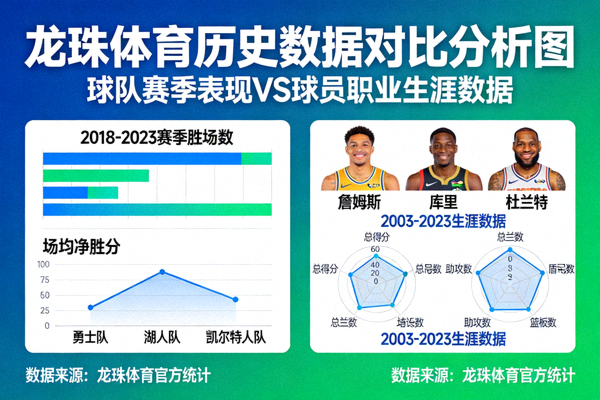 龙珠体育历史数据对比分析图，展示球队赛季表现与球员职业生涯数据可视化对比图表