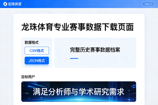 龙珠体育专业赛事数据下载页面：提供CSV、JSON格式的完整历史赛事数据档案，满足分析师与学术研究需求
